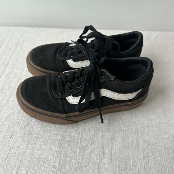 Vans Ward Kids Black White Gum Sole Lace Up Canvas Skate Shoes Youth 12 - Picture 6 of 9
